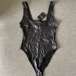Black Leather Bodysuit